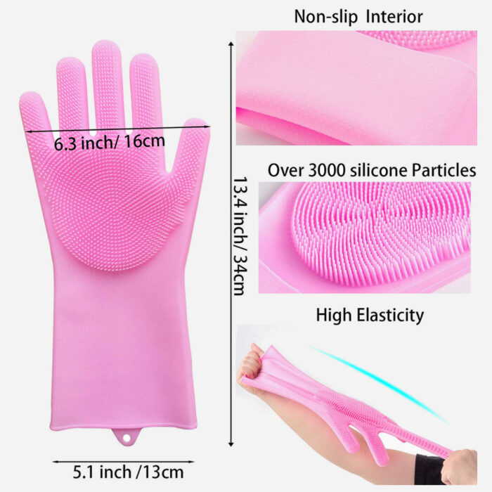 Silicone Glove Cleaning Sponge, Dishwashing Gloves - 图片 2